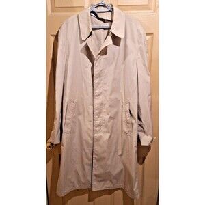 London Fog Maincoats Mens 44L Trench Coat Shell Tan No Liner